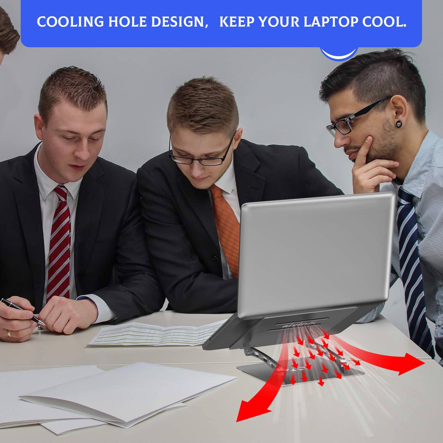 COOLING HOLE DESIGN, KEEP YOUR LAPTOP COOL.
