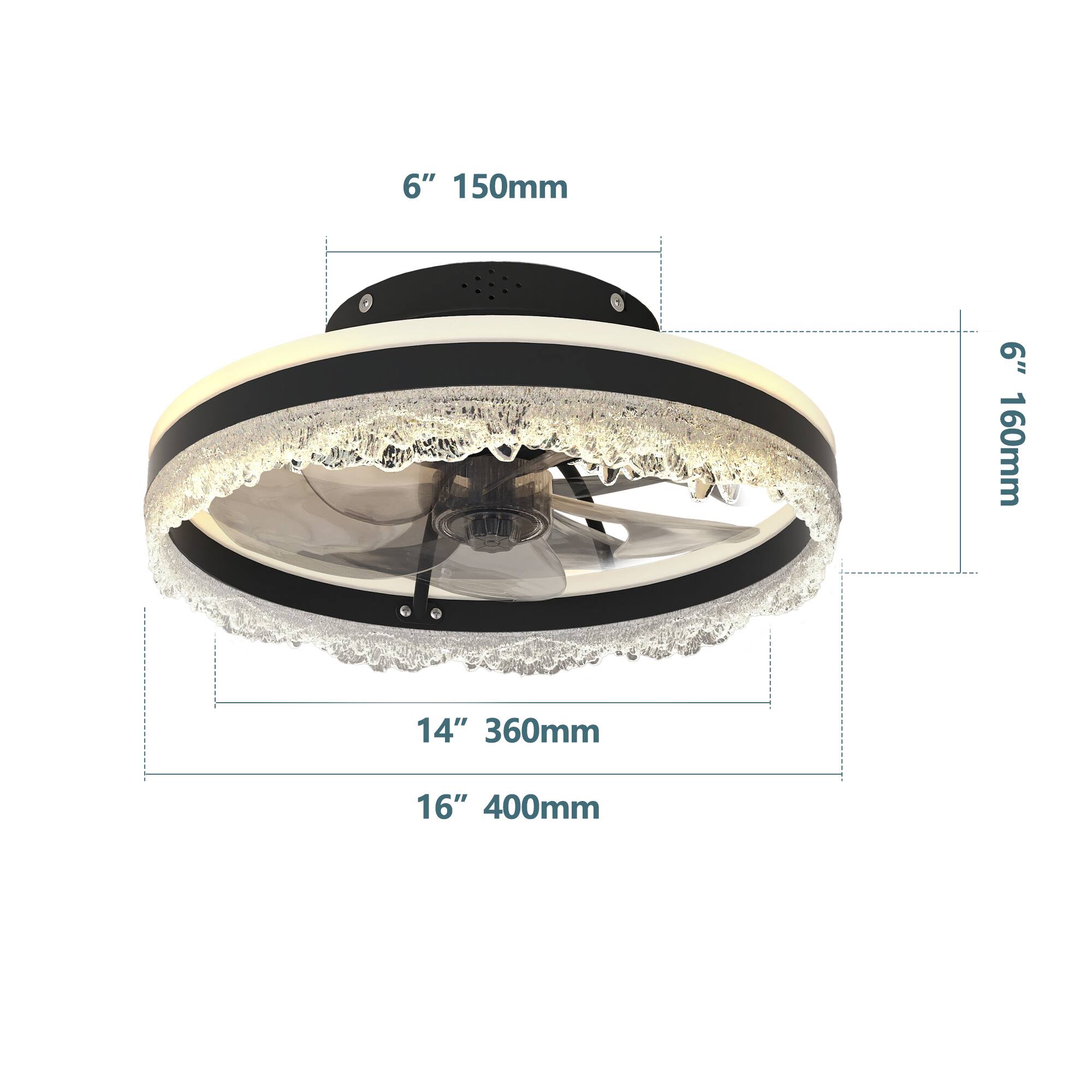 6" 150mm  
6" 160mm  
14" 360mm  
16" 400mm