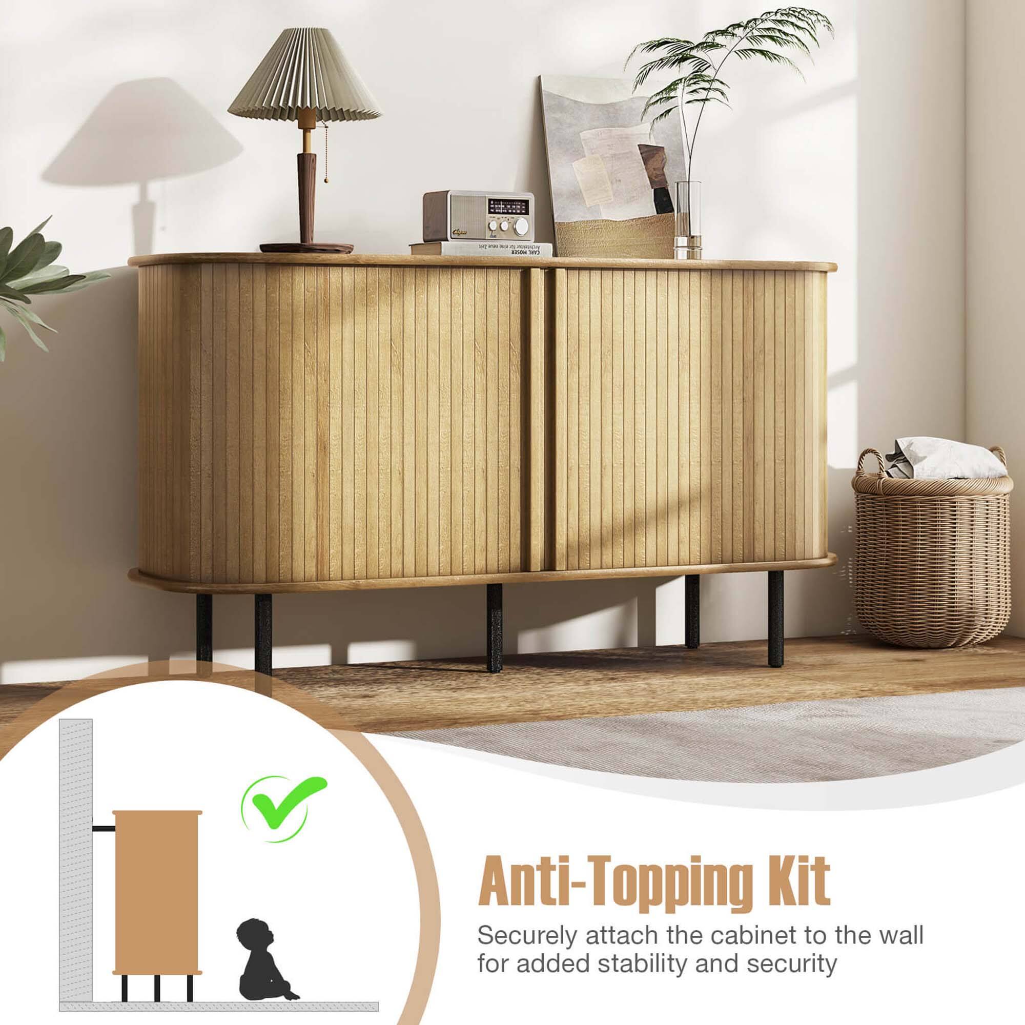 Anti-Topping Kit: Securely attach the cabinet to the wall for added stability and security.