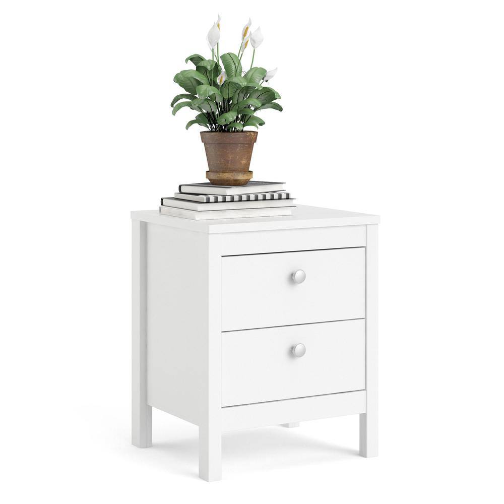 Alt View 6. Tvilum - Madrid 2 Drawer Nightstand - White.