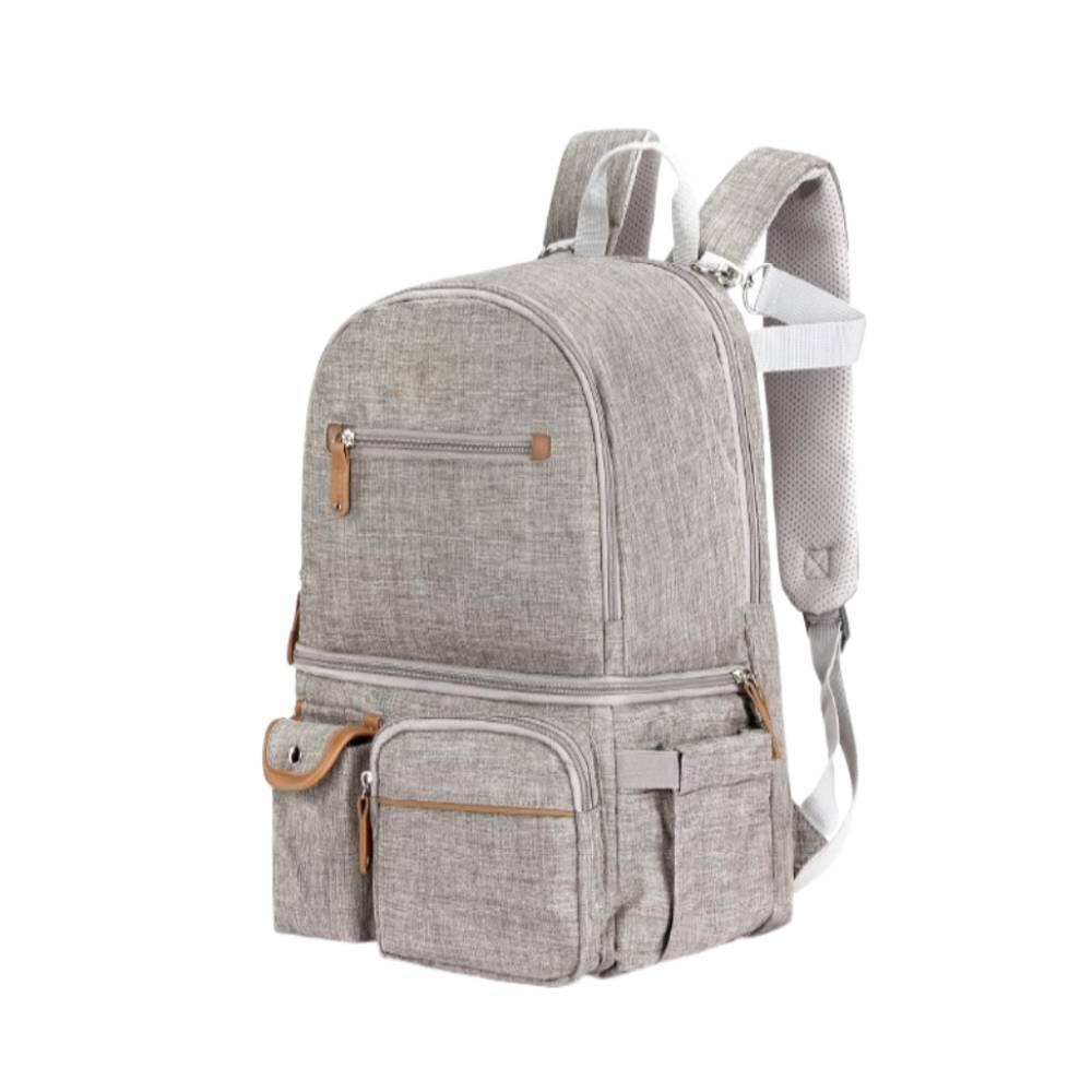 Front. Circus Cirle - Circus Cirle Breast Pump Cooler Laptop Backpack - Grey.