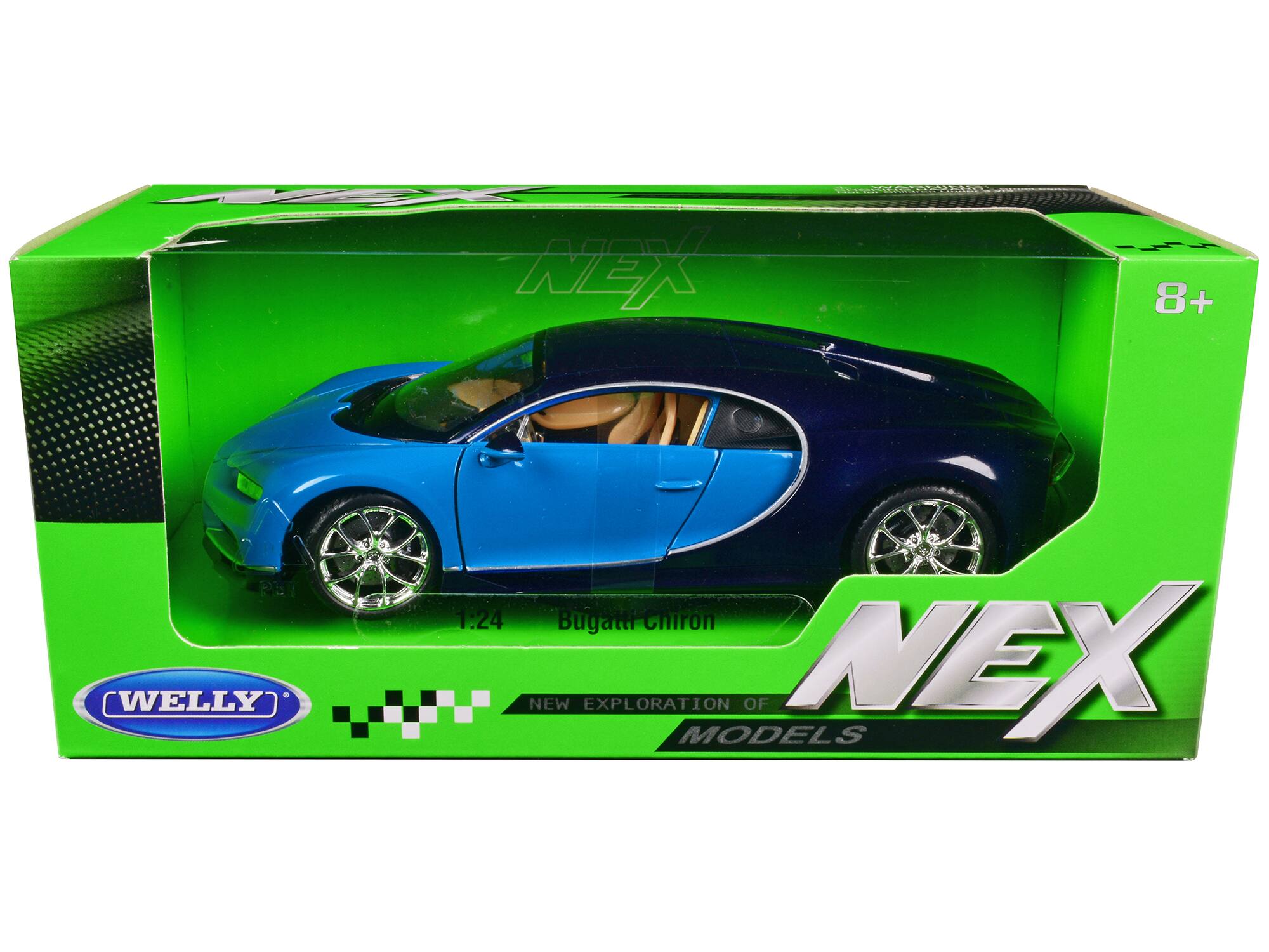 NEX 8+ RET WELLY 1:24 Bugatti Chiron NEW EXPLORATION MODELS