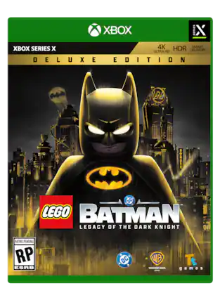 XBOX SERIES X 4K SMART XBOX SERIES X HDR DELIVERY ULTRA HD DELUXE EDITION
LEGO BATMAN LEGACY OF THE DARK KNIGHT
RATING PENDING RP ESRB
DC
WB WARNER BROS. GAMES - RP (Rating Pending)