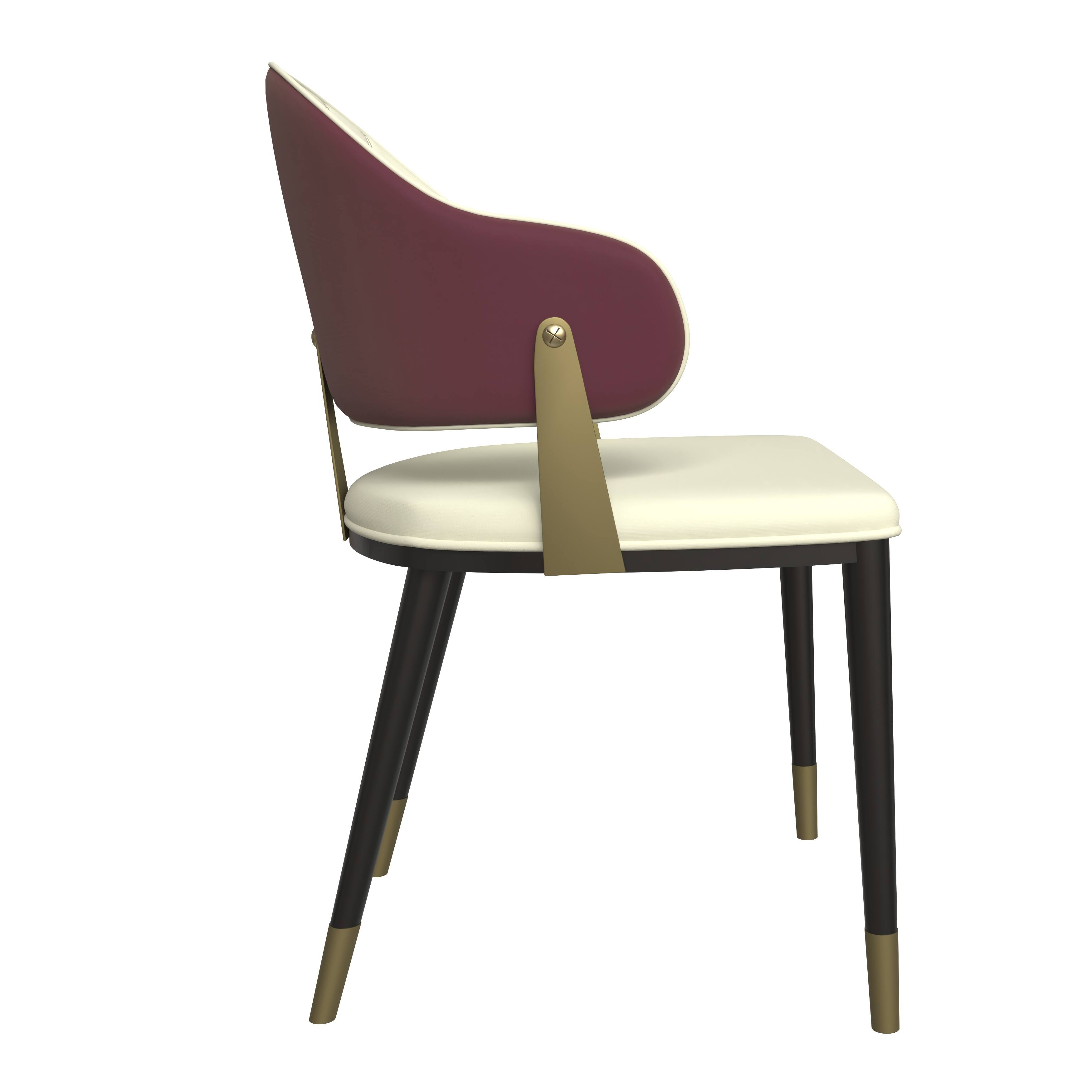 Alt View 4. LeisureMod - Aria Modern PU Leather Dining Chair with Iron Legs - Red.
