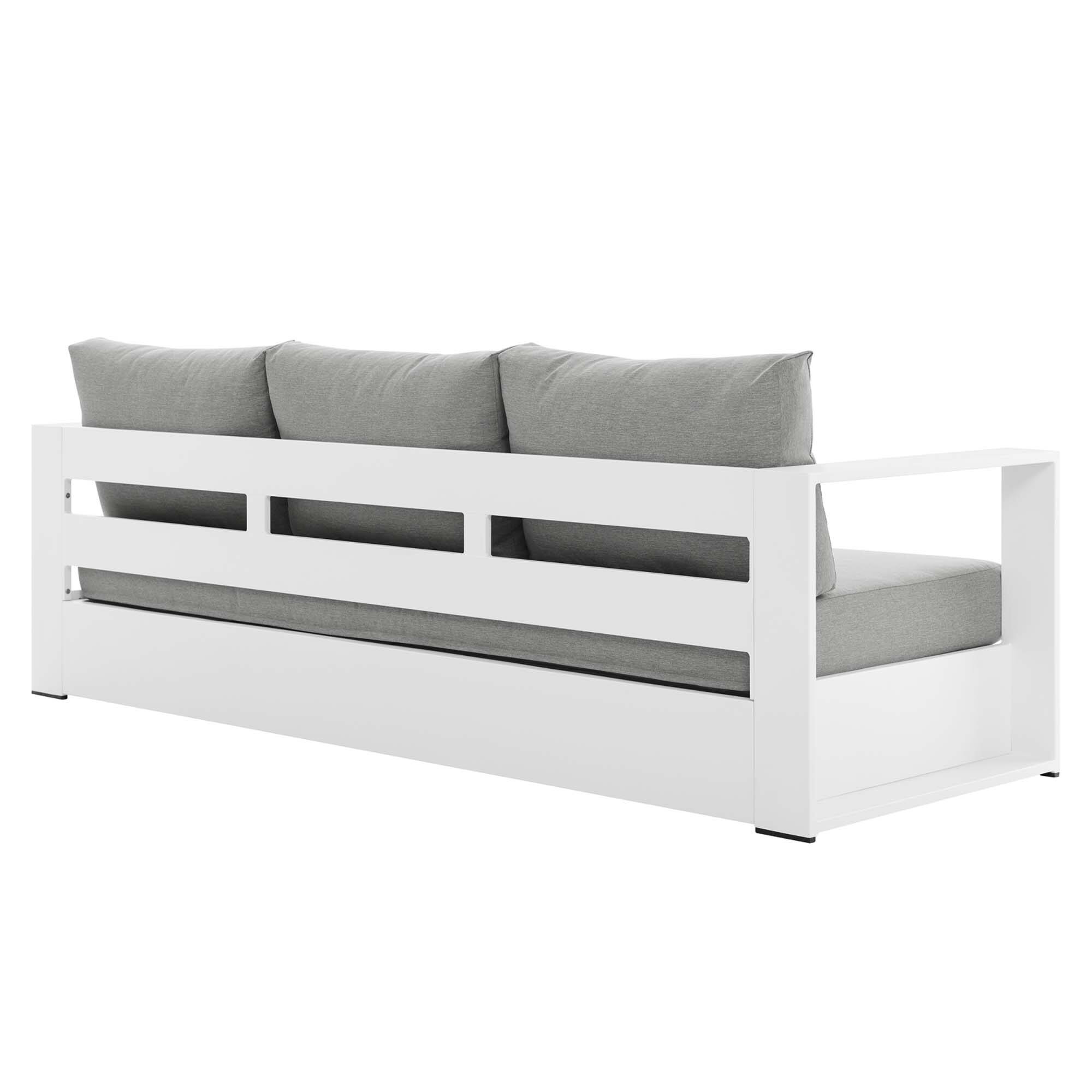Alt View 6. Modway - Tahoe 3-Piece Outdoor Patio - Powder-Coated Aluminum Set - White Gray.