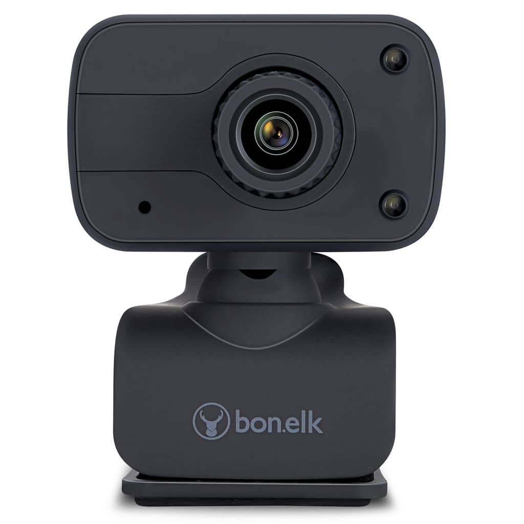 Bonelk - USB Webcam 1080p with LED lighting with Windows, Mac, Android - Black