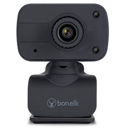 Bonelk - USB Webcam 1080p with LED lighting with Windows, Mac, Android - Black