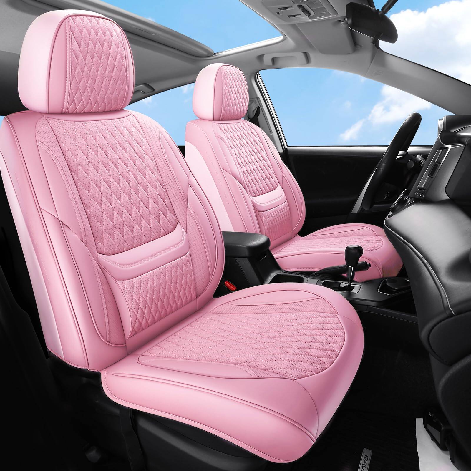 Front. Empire DigiLabs - Leather Car Seat Covers Full Set Automotive Fit For Cars Suv And Sedans Hatchbacks Crossovers Breathable - Black Rear Bench.