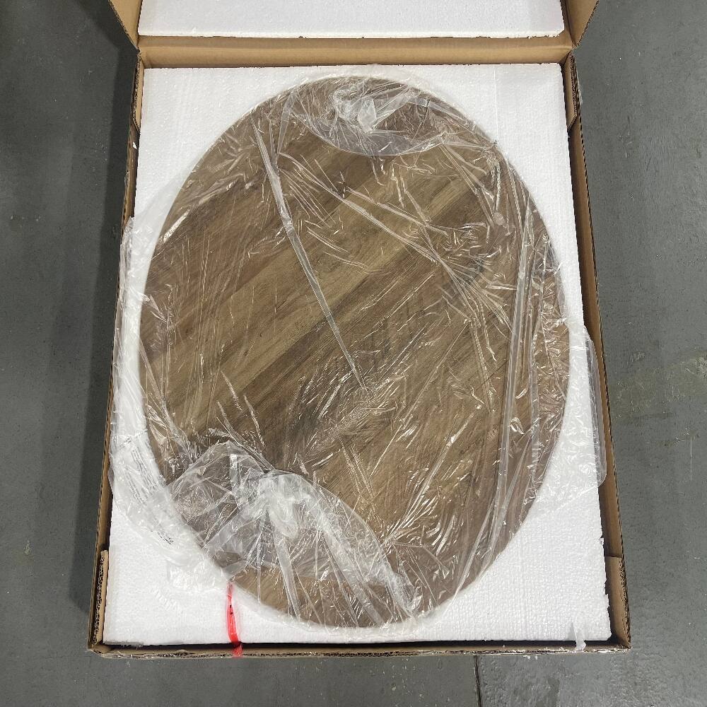 Alt View 4. Loheer - Loheer 27.6in Round Nesting Coffee Table Set of 2 Brown Wood Marble Pattern Stackable Metal Frame End Tables - Brown.