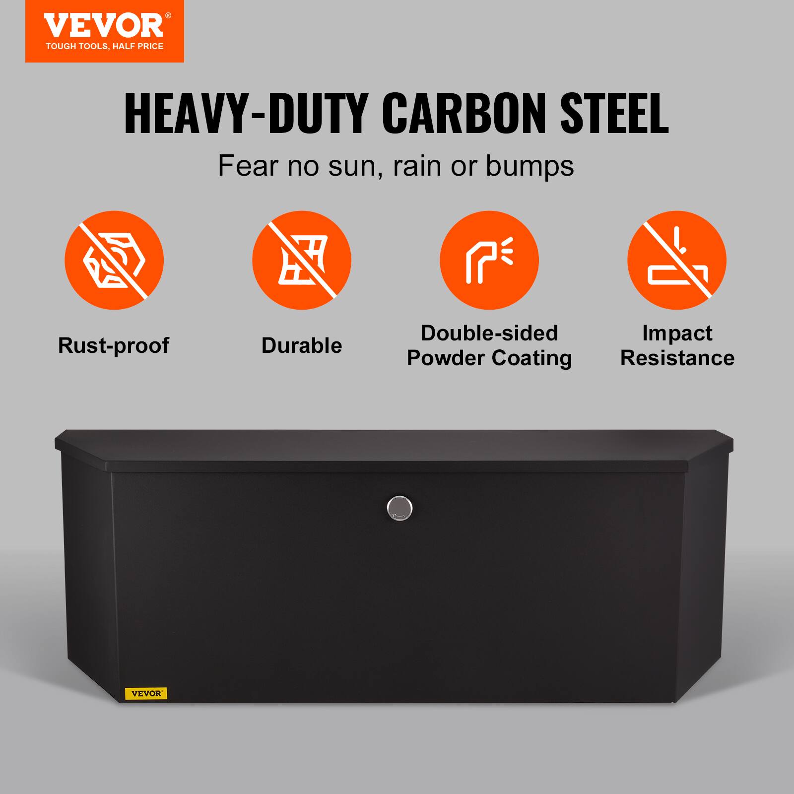 VEVOR TOUGH TOOLS, HALF PRICE

HEAVY-DUTY CARBON STEEL

Fear no sun, rain or bumps

- Rust-proof
- Durable
- Double-sided Powder Coating
- Impact Resistance