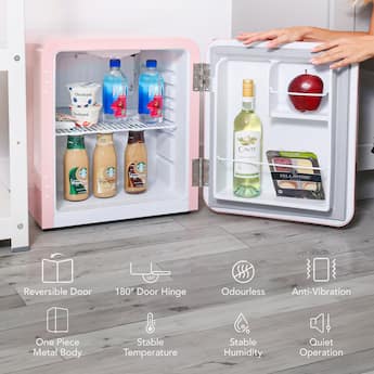 Cooluli Curve 1.7 cuft Freestanding Compressor Fridge Pink CBC1.7P Cooluli Curve 1.7 cuft Freestanding Compressor Fridge Pink CBC1.7P