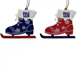 The Memory Company - New York Giants Two-Pack Ice Skate Ornament Set - Multicolor