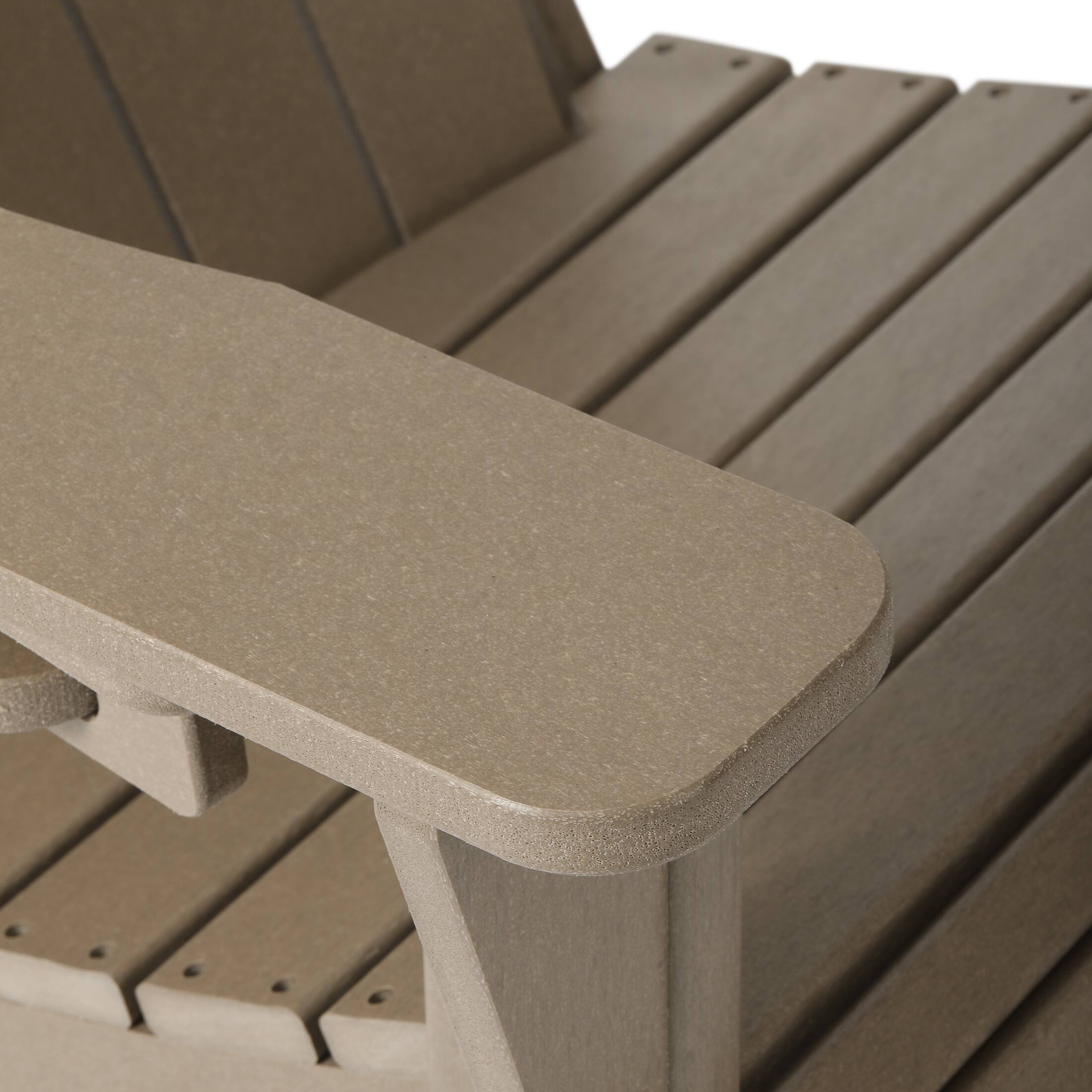 Alt View 2. WestinTrends - WestinTrends Highland 3-Piece Adirondack Chair with Cup Holder and Folding Ottoman and Table Set - Weathered Wood.