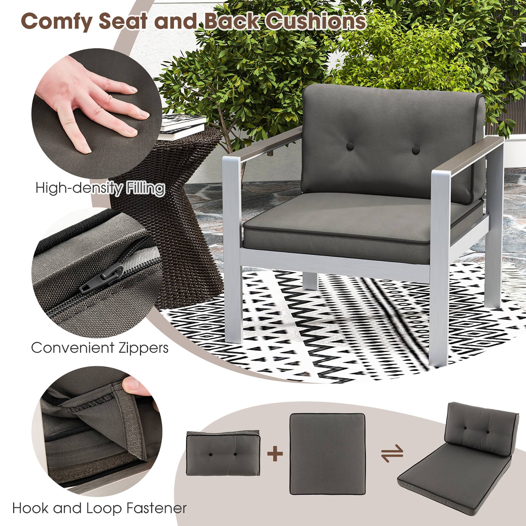 Comfy Seat and Back Cushions

- High-density Filling
- Convenient Zippers
- Hook and Loop Fastener