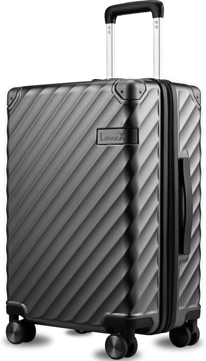 LUGGEX - 21 Inch Carry On Luggage for Airplanes, Polycarbonate Hard Shell Suitcase for Travelling - KVC - Black price history on PriceWatchPro