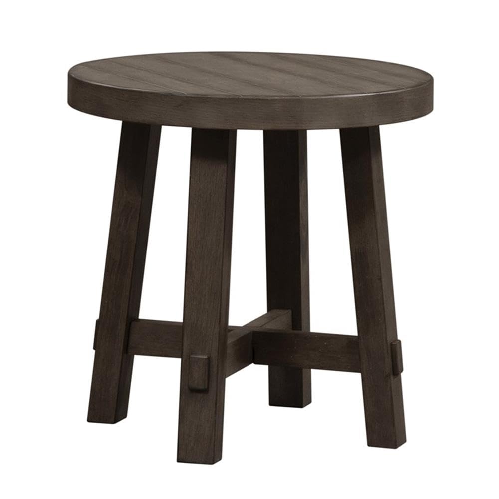 Angle. Liberty Furniture Industries - Splay Leg Round End Table - Gray.