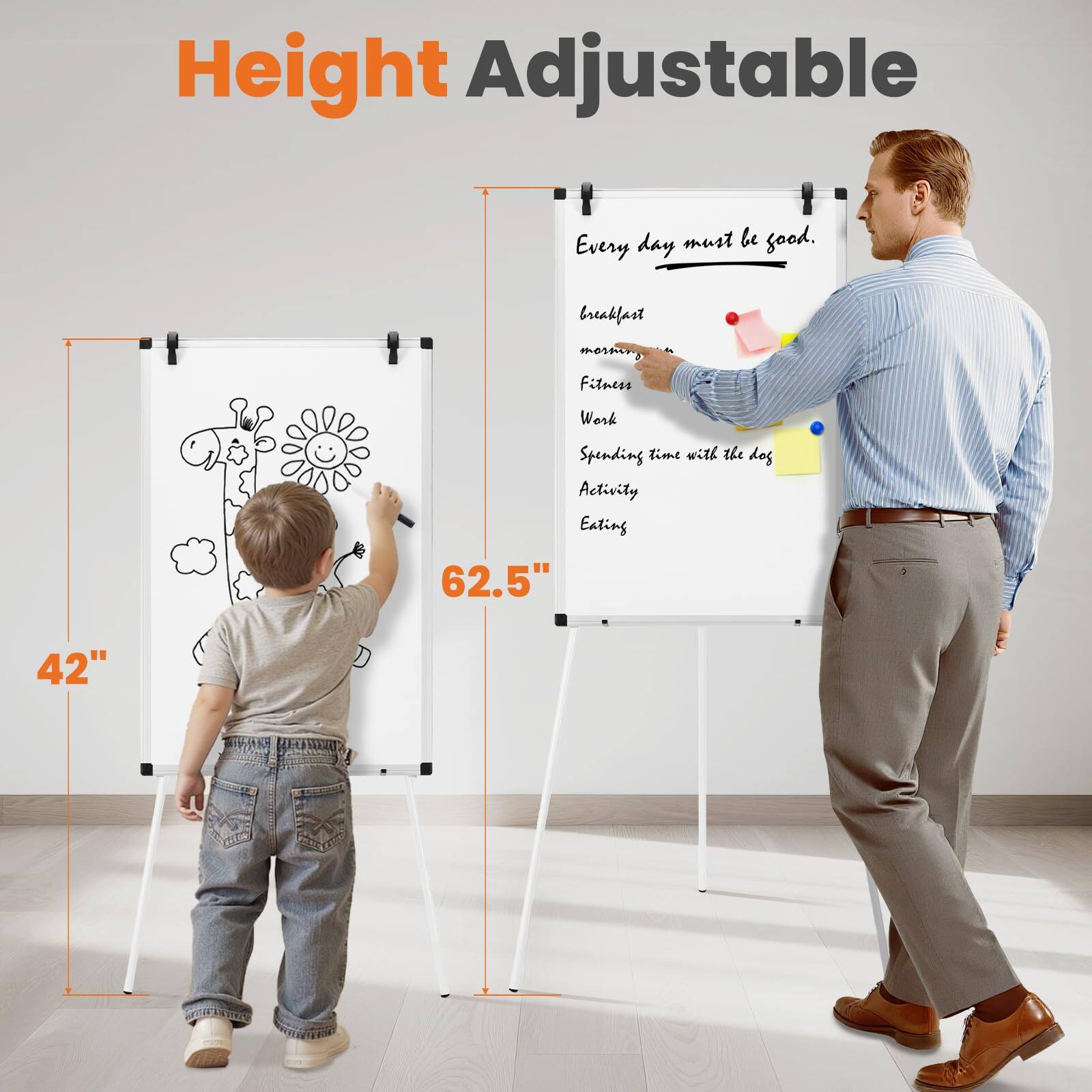 Height Adjustable

Every day must be good.

- breakfast
- morning
- Fitness
- Work
- Spending time with the dog
- Activity
- Eating

42"
62.5"
