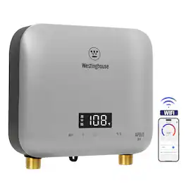 Westinghouse - Apolo Mini 8 kW 1.5 GPM 240-Volt Smart Wi-Fi Control Point of Use Electric Tankless Water Heater - Gray