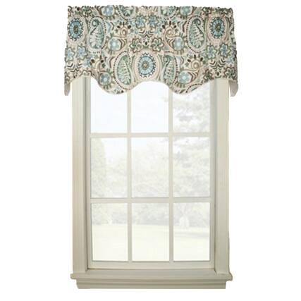 Front. Ellis Curtain - Ellis Curtain Paisley Prism Duchess 3" Rod Pocket Valances for Windows 100" x 30" Latte - Latte.