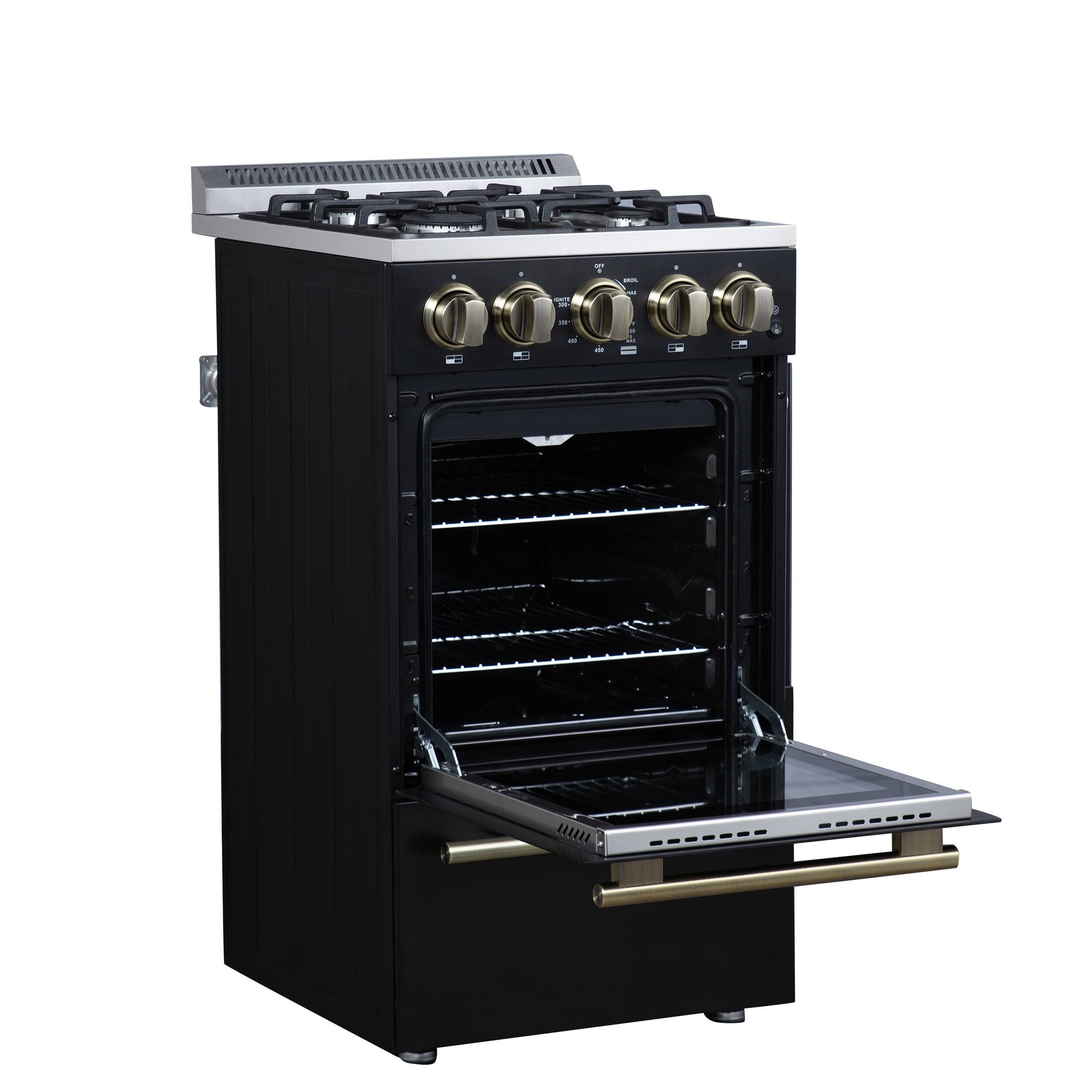 Alt View 9. Forno Appliances - Lamazze 2.05 Cu. Ft. Freestanding Gas Range - Black.