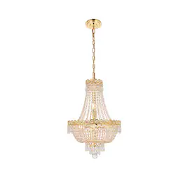 Elegant Lighting - Century 8 light Pendant Clear Royal Cut Crystal - Gold