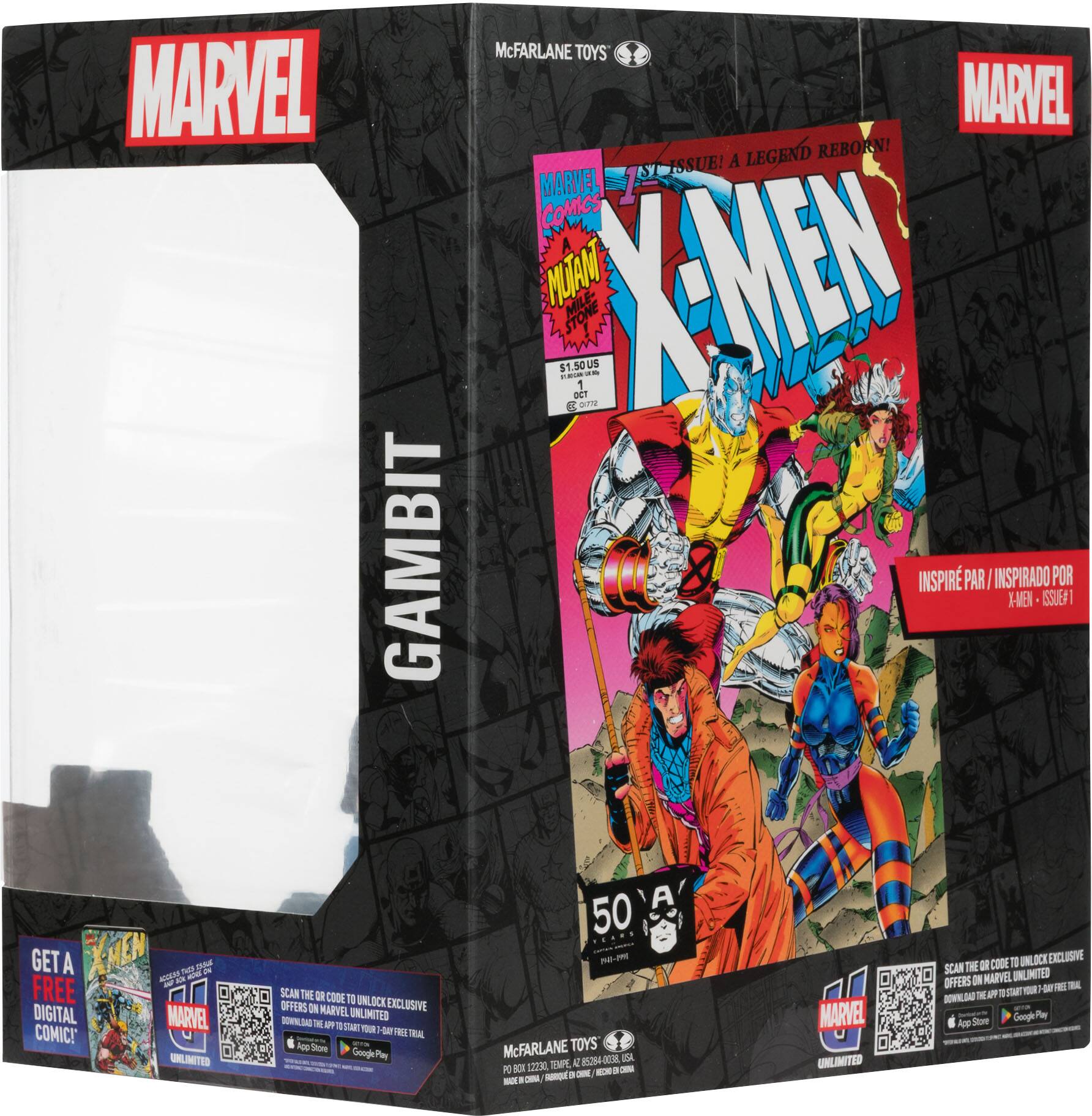 MARVEL GAMBIT McFARLANE TOYS MARVEL LEGEND REBORN! ISSUE! A MARVEL 1 COMICS TUTAM MILE- X-MEN STONE $1.50US CEE 1 OCT arV INSPIR PAR  INSPIRADO POR HE ISSUE#T GET A FREE DIGITAL COMIC! n O - - K - A MARVEL u -N SCAN THE  CODE TO OFFERS UL LOCK EXCUUSIVE a MARVEL UNLIMITED - se - 5  OEST TO d VEN TEAL Apg Sore Gogle Pay A 50 E McFARLANE TOYS 254-00 JA 1220 TMPE A PO SO - a - - D - -O O MARVEL UNLMITED THE  CODE T UNLOCE NLOCK.ENCLASIVE SCA UNLINTED OFFERS ON NARVEL - de - - DOWNLDAD - I 1 n_to_e S Google Pe Ap Stowe -