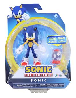 Jakks Pacific - Sonic the Hedgehog 4 Inch Figure | Sonic (Modern) with Invincible Item Box - Blue