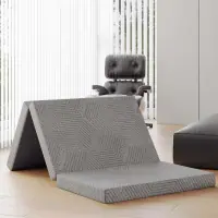 Front. Vipbear - Vipbear 3" Single Tri Fold Memory Foam Mattress Foldable Bed Mattress with Washable Cover Portable Mattress Topper - Gray.