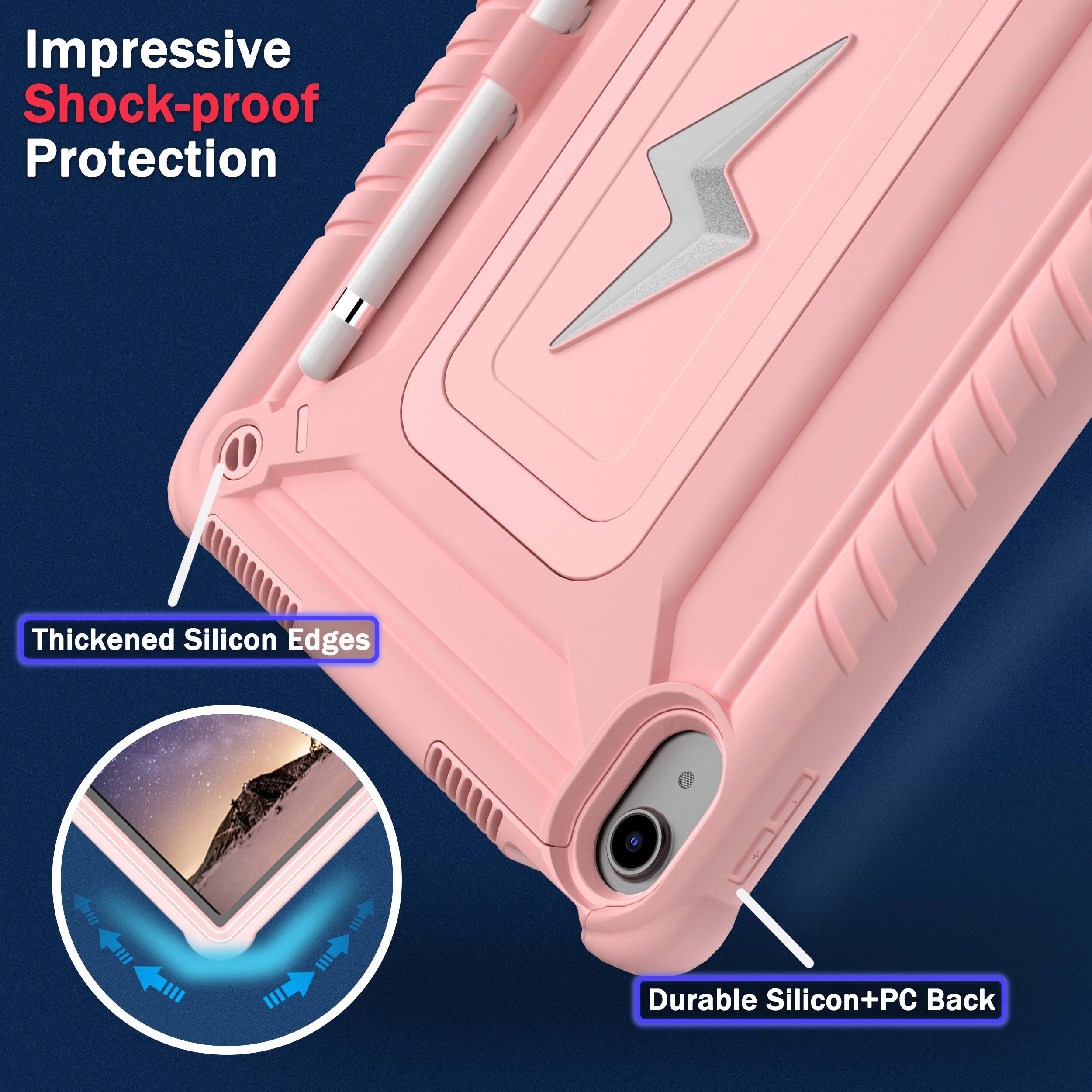 Impressive Shock-proof Protection  
Thickened Silicon Edges  
Durable Silicon+PC Back