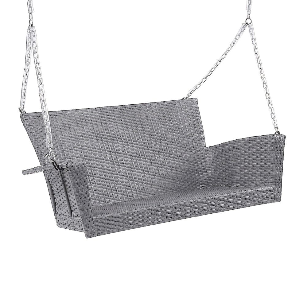 International Caravan - Resin Wicker/ Steel Contemporary Hanging Loveseat Swing - Weathered Grey price history on PriceWatchPro