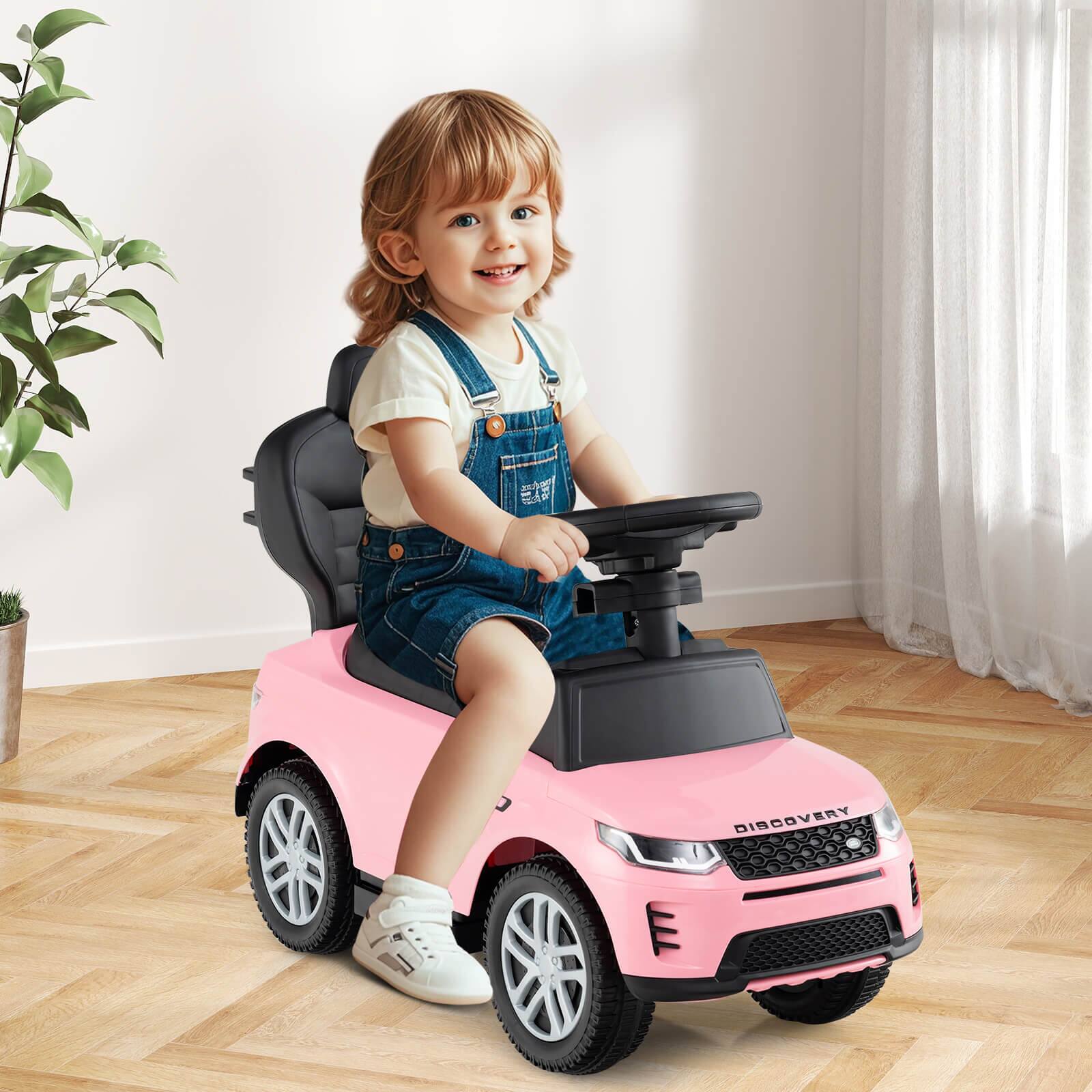 Alt View 1. Costway - Costway Kids Ride on Push Car with Horn & Start-up Sound Under-seat Storage Push Handle - Pink.
