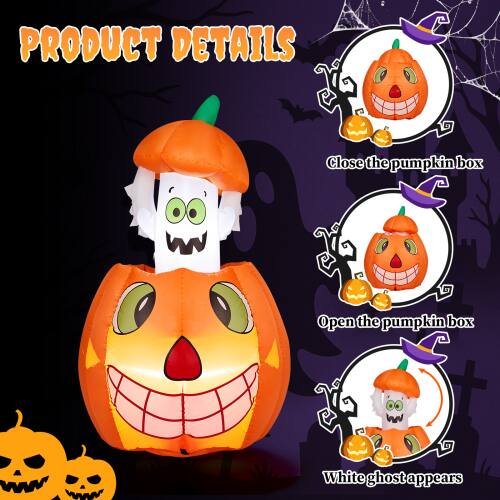 PRODUCT DETAILS

Close the pumpkin box  
Open the pumpkin box  
White ghost appears