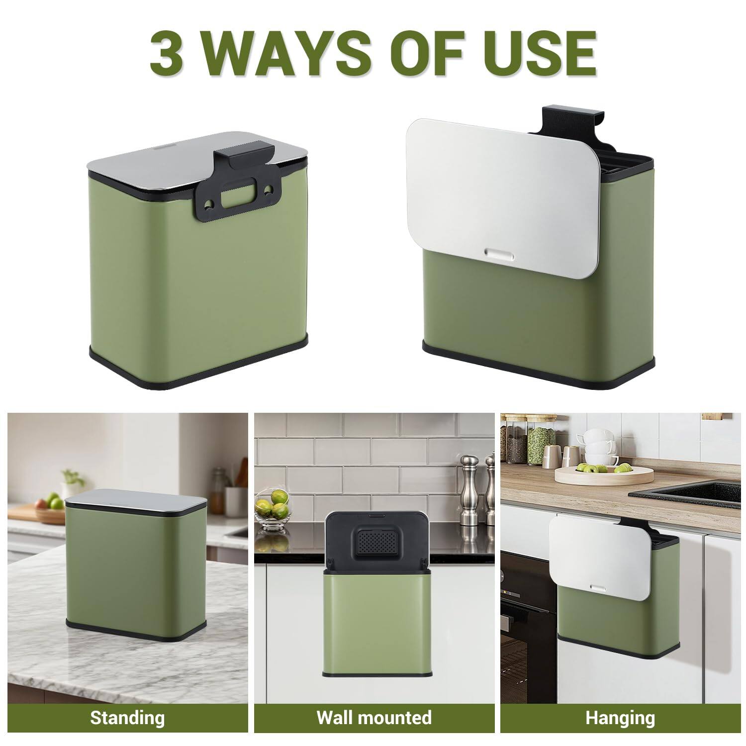 3 WAYS OF USE

Standing  
Wall mounted  
Hanging