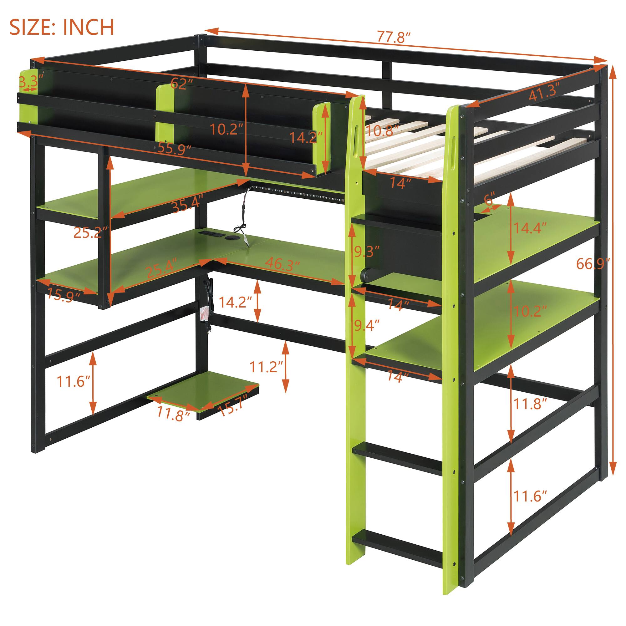 SIZE: INCH  
77.8"  
62"  
41.3"  
10.2"  
55.9"  
14.2"  
10.8"  
25.2"  
15.9"  
35.4"  
25.4"  
46.3"  
14.2"  
14"  
9.3"  
14"  
9.4"  
14.4"  
10.2"  
66.9"  
11.6"  
11.8"  
11.2"  
15.7"  
14"  
11.8"  
11.6"