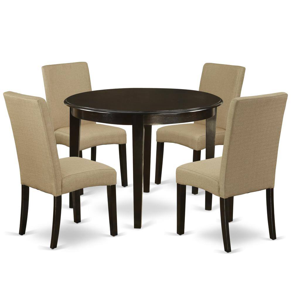 Back. East West Furniture - Dining Room Set Cappuccino - Brown.