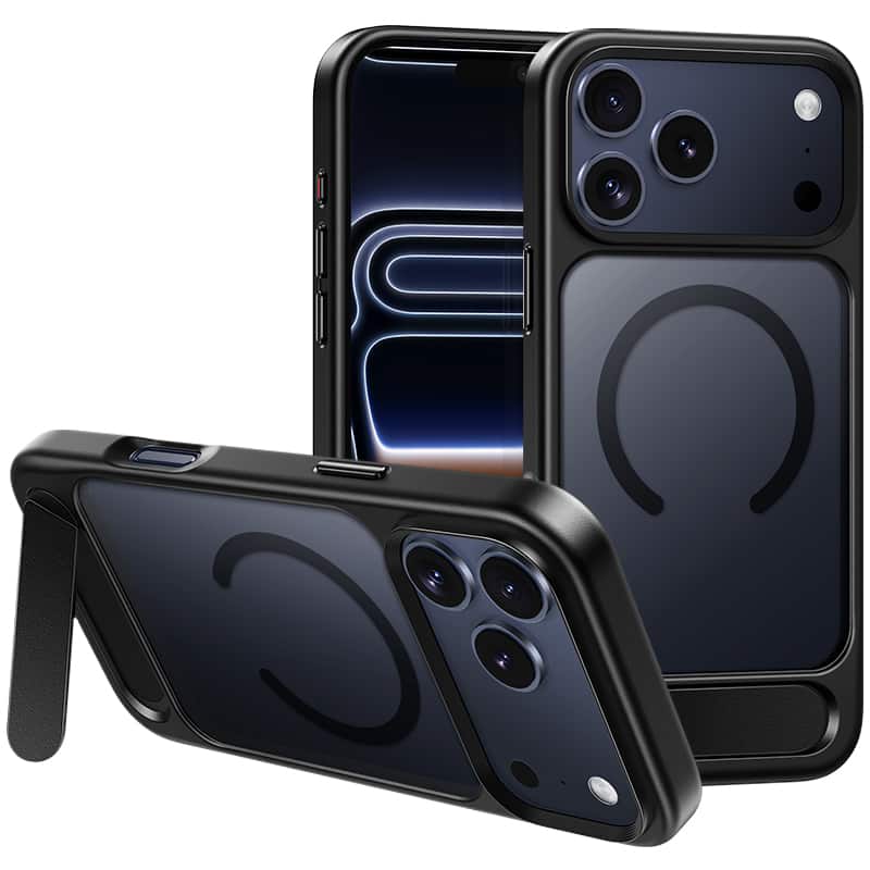 hoco. - AS12 MagSafe Case with Kickstand for Apple iPhone 17 Pro - Black