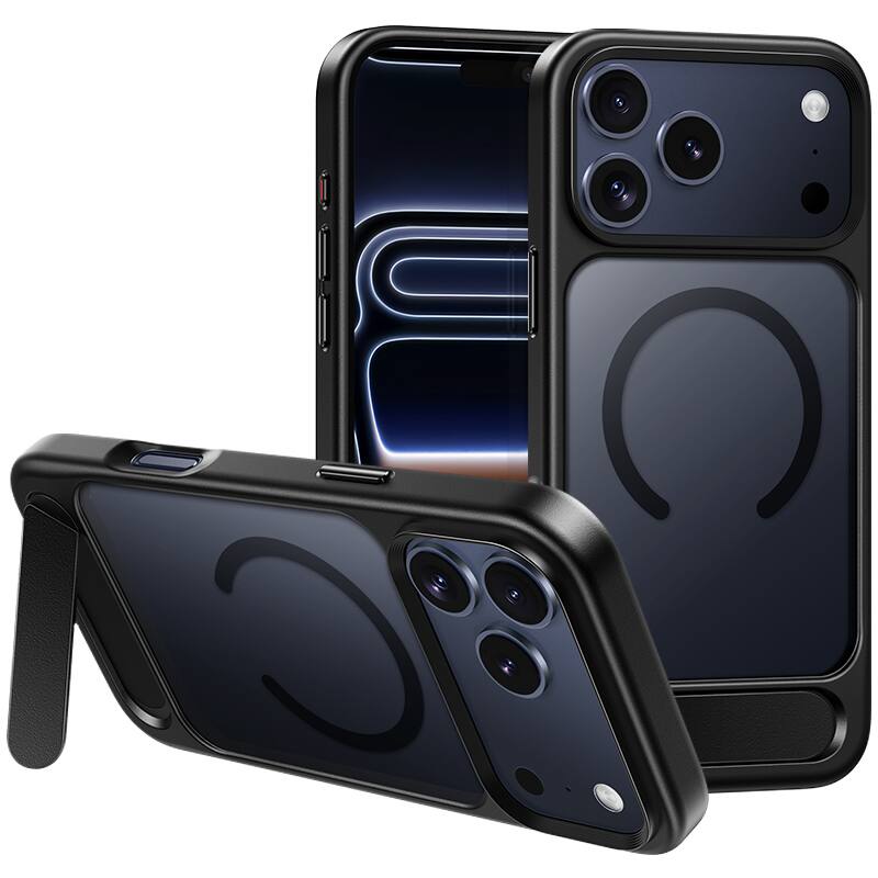 hoco. - AS12 MagSafe Case with Kickstand for Apple iPhone 17 Pro Max - Black