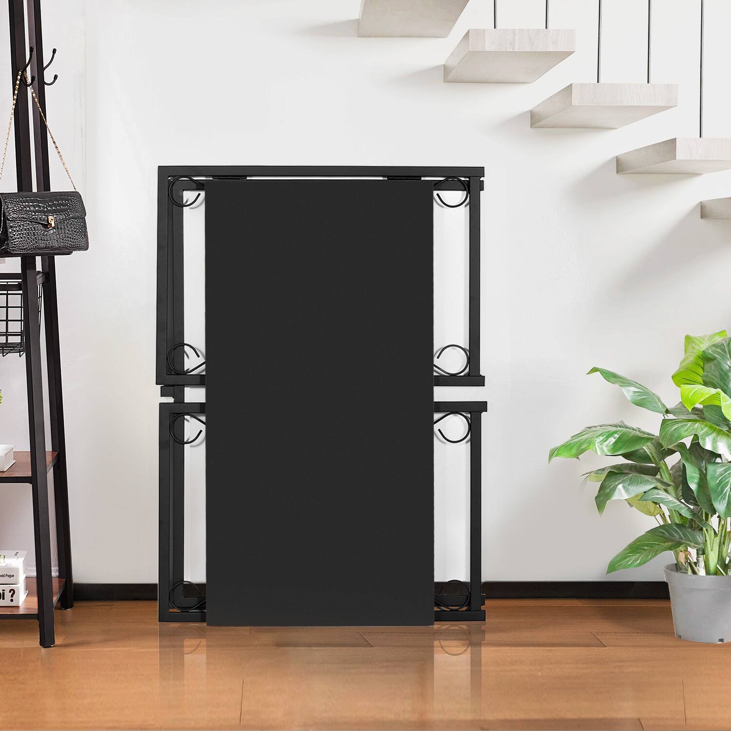 Alt View 3. Vecelo - Twin Size Platform Bed Frame with Adjustable Upholstered Headboard, Strong Wood Slat Support,No Box Spring Needed - Dark Gray.