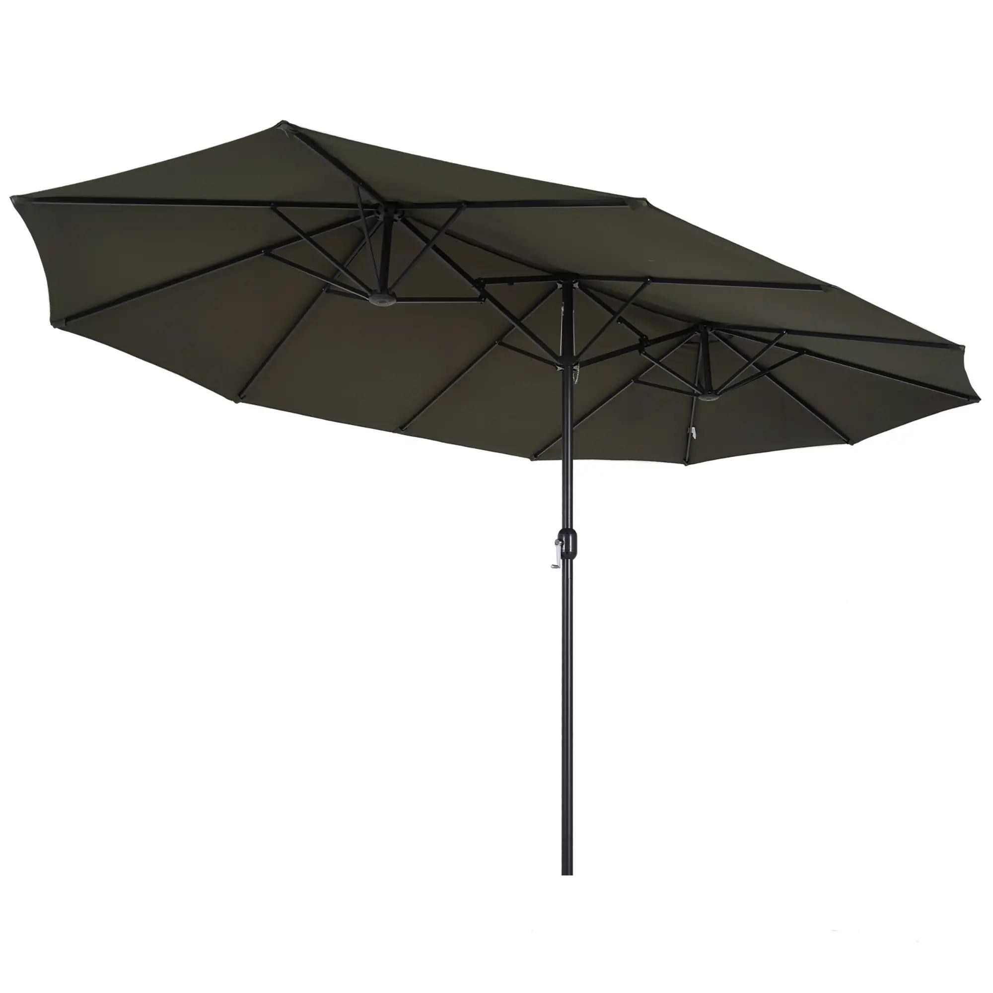 Alt View 7. Spaco - Spaco 15Ft Extra Large Double-Sided Patio Umbrella, Crank for Deck, Lawn - Grey.