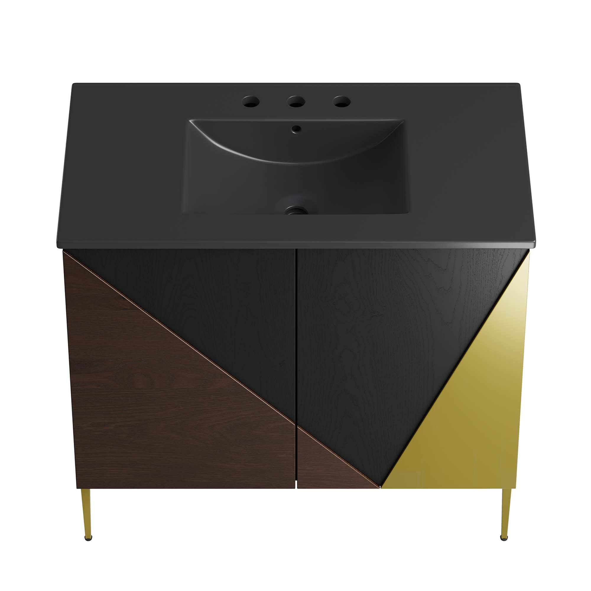 Alt View 6. Modway - Alchemist Bathroom Vanity Basin Included by Modway - Black Black.