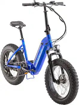 Hurley - Refurbished Excellent - Bikes Stowaway Multi-Speed Folding E-Bike - Blue