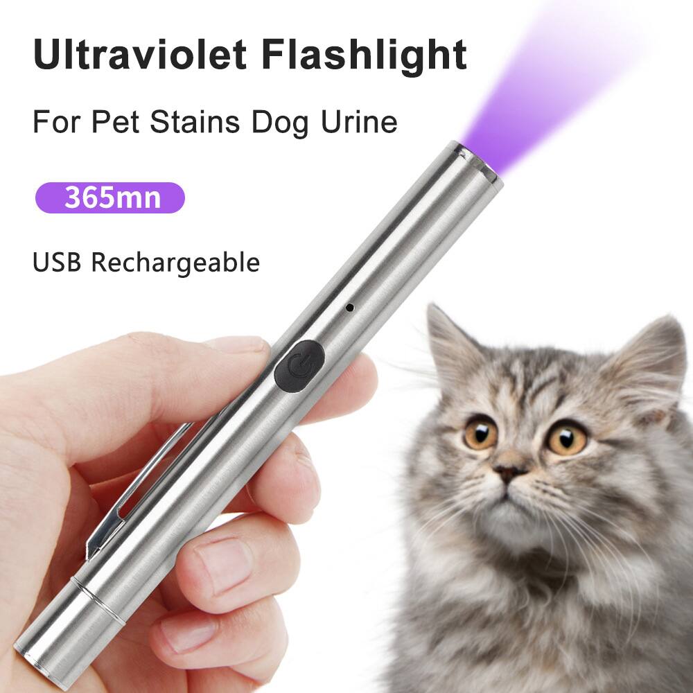 Ultraviolet Flashlight  
For Pet Stains Dog Urine  
365mn  
USB Rechargeable
