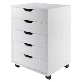 Winsome Wood - Halifax 5-Drawer Mobile Cabinet - White