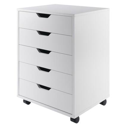 Front. Winsome Wood - Halifax 5-Drawer Mobile Cabinet - White.