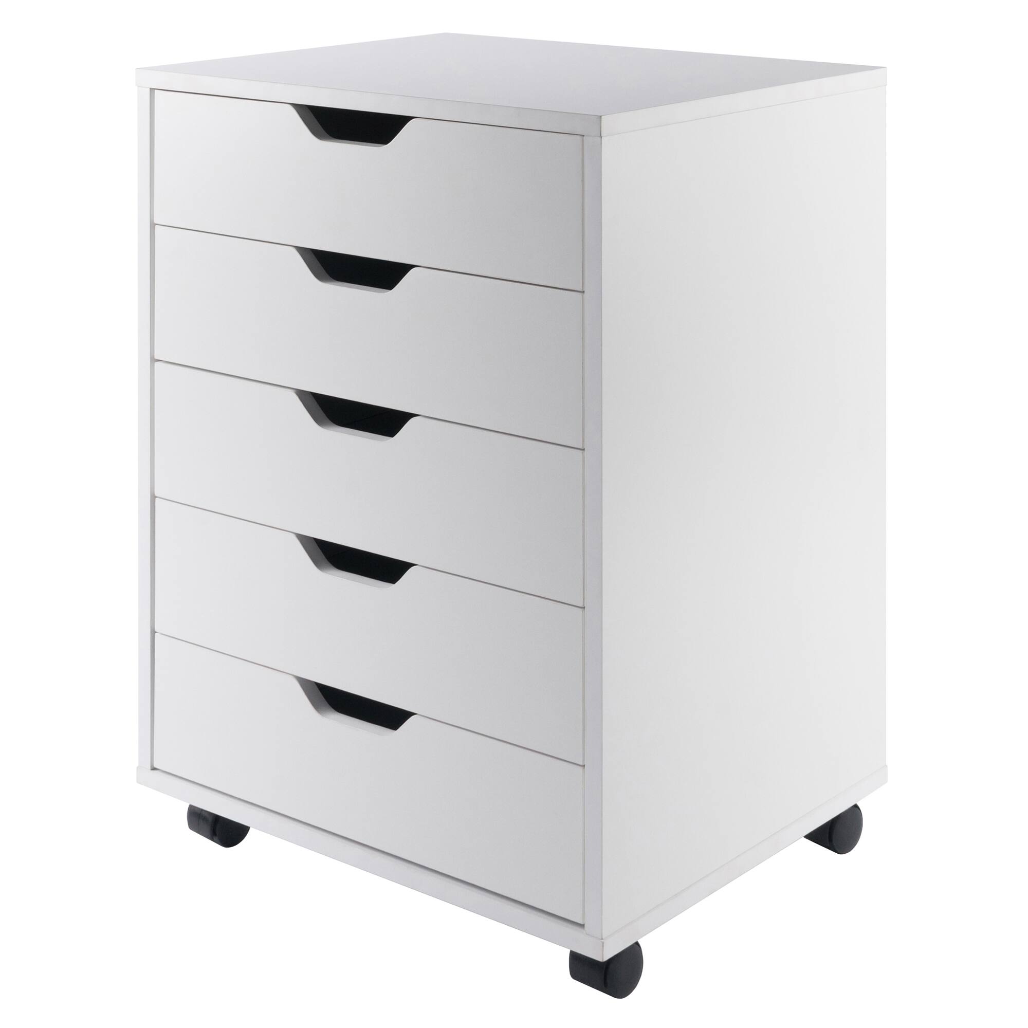 Front. Winsome Wood - Halifax 5-Drawer Mobile Cabinet - White.