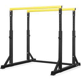 KERDOM - Dip Bar, Heavy Duty Dip Station With 7 Height Levels, 550lbs Capacity, Parallel Bars For L-Sits Calisthenic Exercise - Yellow