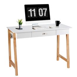 Ecooso - Computer Desk with Storage Drawers, Laptop PC Writing Table, Home Office Workstation - Natural