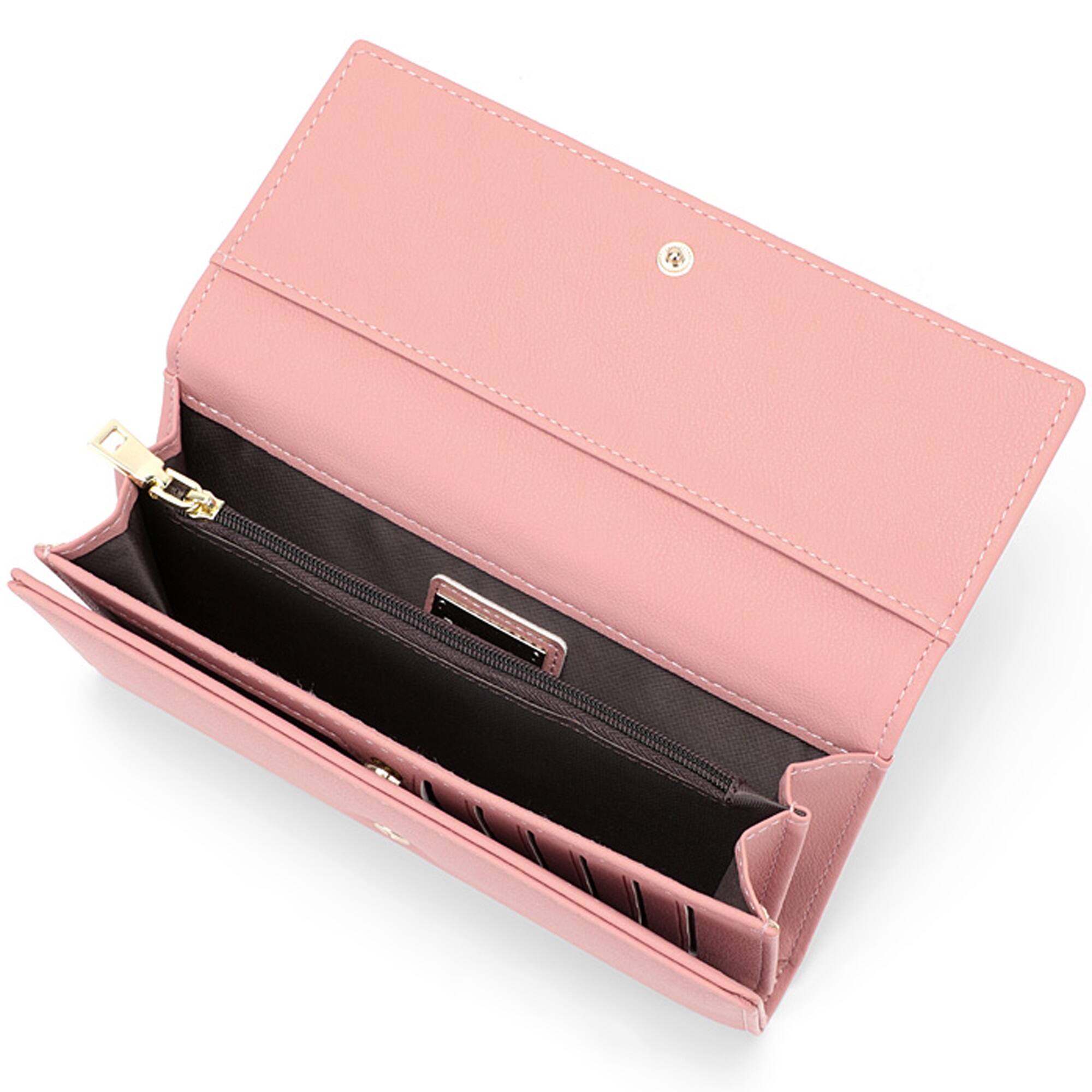 Left. Champs - Iconic Collection Expandable Trifold Wallet - Pink.