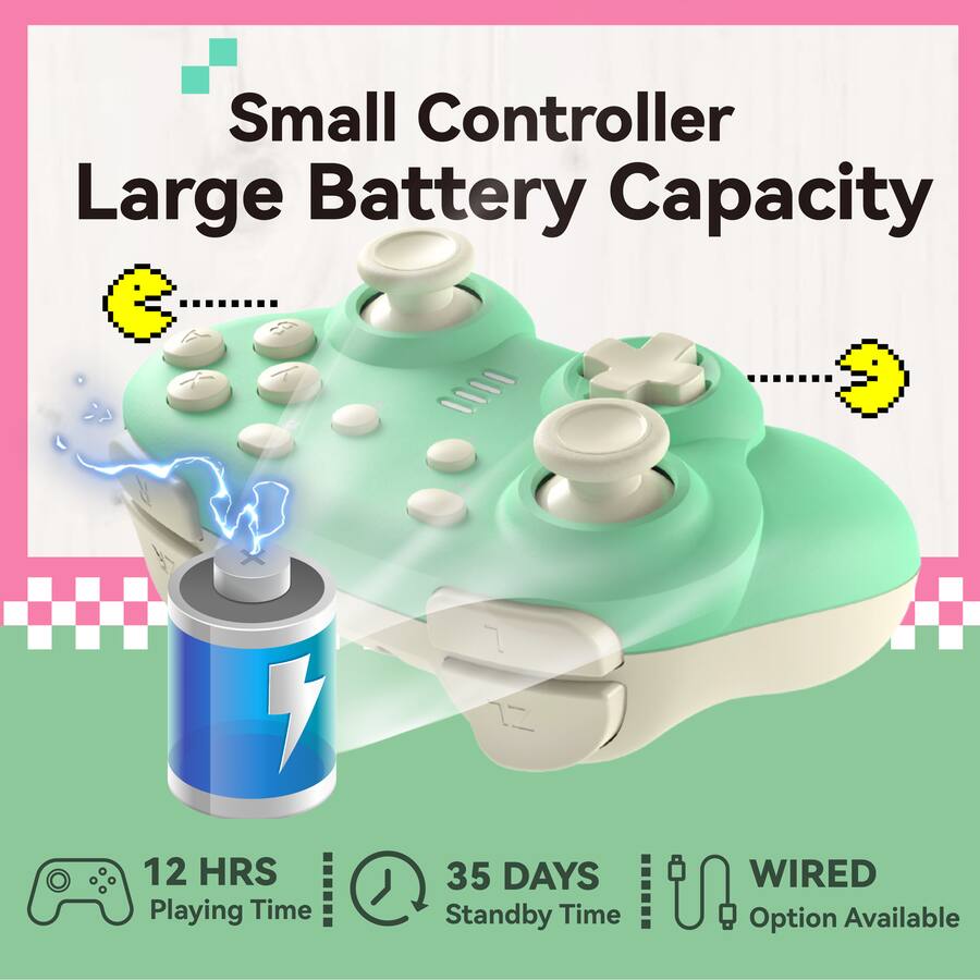 Windows Small Controller turbX Mini Mate Wireless Gaming Controller for Switch & PC, LED RGB ...