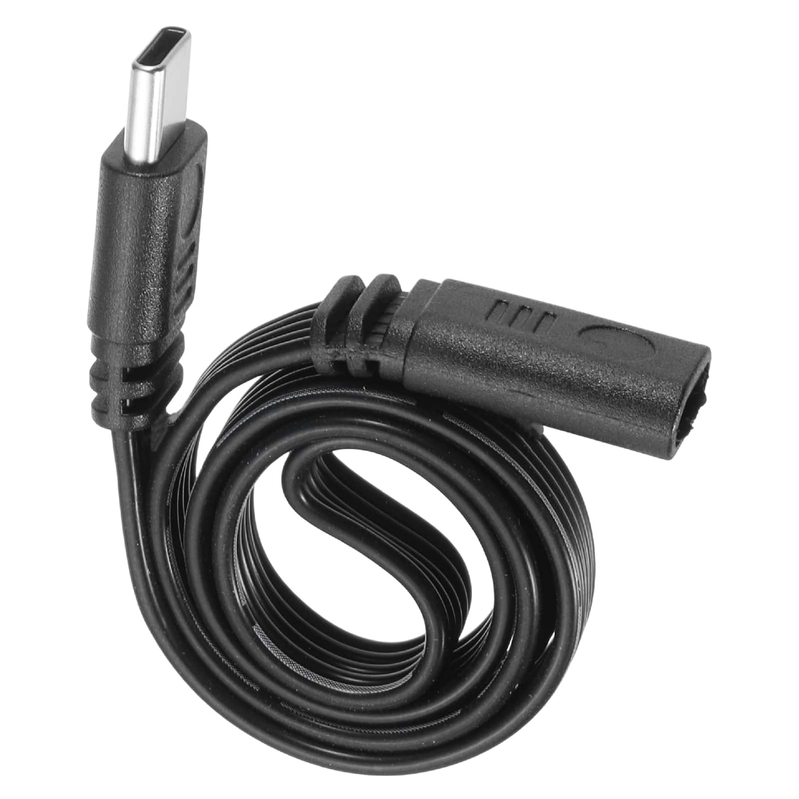 Unique Bargains - Flat USB C Cable, USB C Male to USB-C Female Adapter, 480Mbps, Silicone, for Phone/Tablet/Laptop/Car Charger - Black